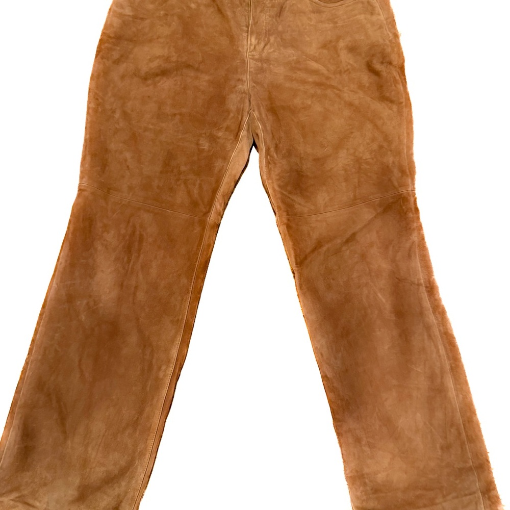 Talbots women’s elegant, golden camel suede leather pants